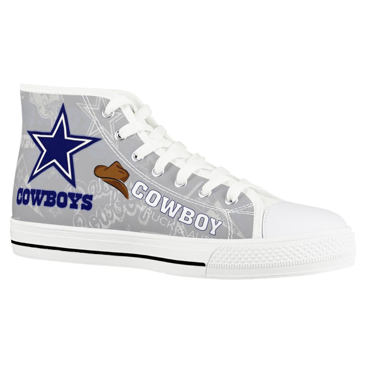 Men's Dallas Cowboys High Top Canvas Sneakers 005